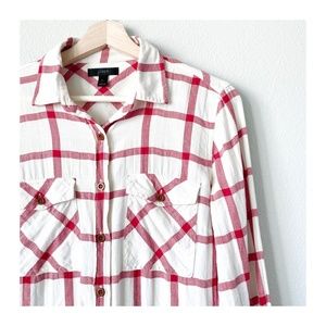LIKE NEW | J. Crew | Red & White Button Up